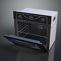 Smart Computer Controlled Oven With Open Door Display Screen And Interior Rack 3d model