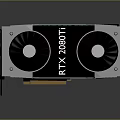 High Performance RTX 2080Ti Graphics Card With Dual Cooling Fans For Computer Systems 3d model