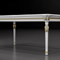 Elegant Console Table with White Finish and Gold Accents and Intricate Carved Legs Design