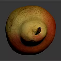 Shiny Red And Orange Pear On Dark Background Showing Vibrant Color And Smooth Surface