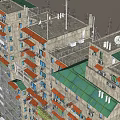 Rural Self Built Multi Story Houses With Gray Green Exteriors Balconies And Trees