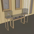 Luxury Jewelry Display Shelves With Golden Frames Glass Showcases And Mannequins