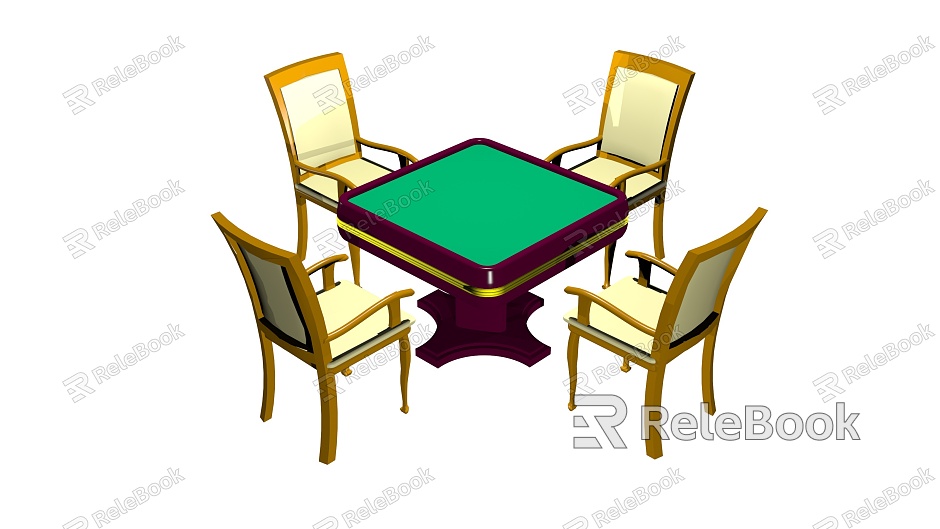 Modern Mahjong Table and Chair Chess and Card Chair Table model