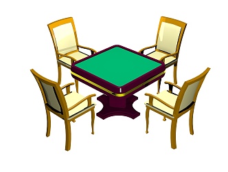 Modern Mahjong Table and Chair Chess and Card Chair Table 3d model