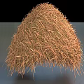 Natural Dried Grass Haystack With Brown Yellow Color And Cone Shape