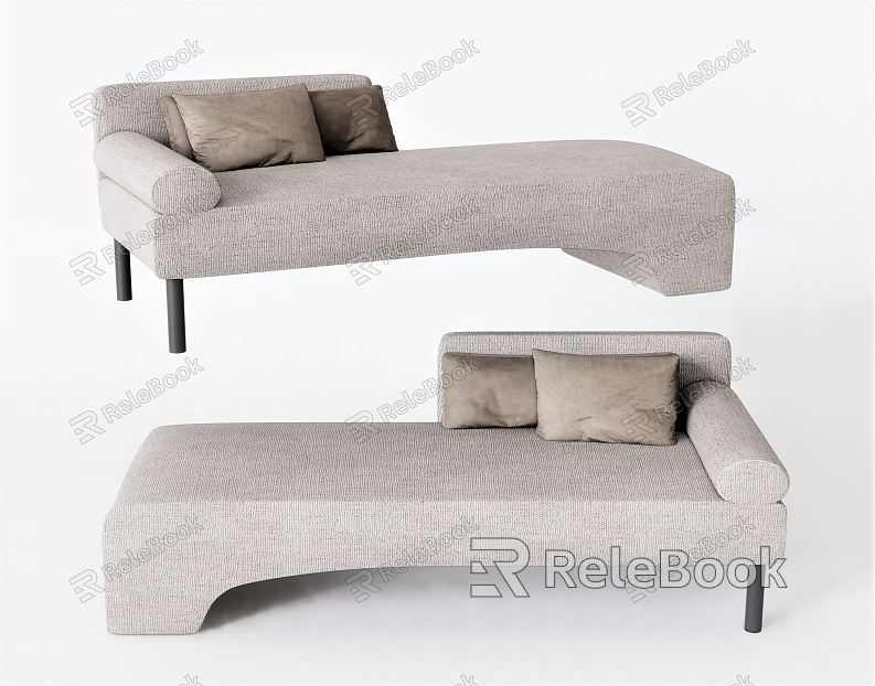 Modern chaise longue multi-person sofa leisure sofa sofa chair sofa pillow model