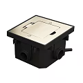 Industrial Floor Mounted Junction Box With Metal Cover And Circular Interface Ports