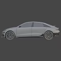 Gray Modern Sedan Car With Sleek Exterior Design And Black Wheels