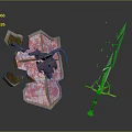 Pink Shield With Golden Accents And Shattered Design Alongside Glowing Golden Sword