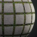 Ground Surface With Square Stone Pavers And Grass Filled Joints 3d model