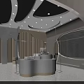 Elegant Modern Clothing Store With Arch Design Display Mannequin And Green Plant