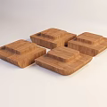 Wooden Play Equipment Square Stackable Blocks For Children Natural Material 3d model