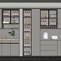 Modern Wine Cabinet With Glass Display Doors And Integrated Lighting For Wine Bottles And Glassware