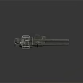 Twin Barrel Weapon With Metal Mount And Mechanical Structure Components 3d model
