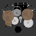 Modern Drum Set With Metal Stands Drums And Chrome Cymbals 3d model