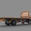 Industrial Equipment Yellow Flatbed Truck With Flat Platform And Safety Stripes