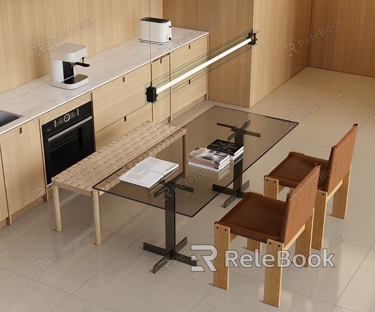 Dining table and chair combination model