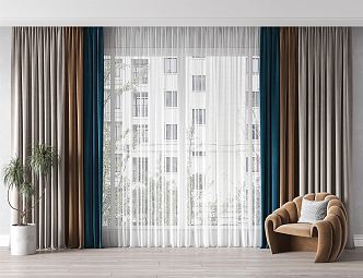 Modern Curtains 3d model