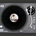 Professional Vinyl Turntable With Black Platter Tonearm And Vinyl Record For Music Playback