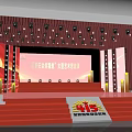 National Work Safety Month Large scale Cultural Gala Stage Scene With Lights And Decorations