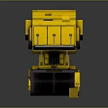 Yellow Road Roller Construction Machinery With Black Drum And Seating 3d model