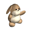 Cute Brown And White Rabbit Stuffed Toy With Big Ears Standing Pose For Kids