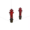 Two Red Fire Hydrants As Essential Fire Safety Equipment For Emergency Use