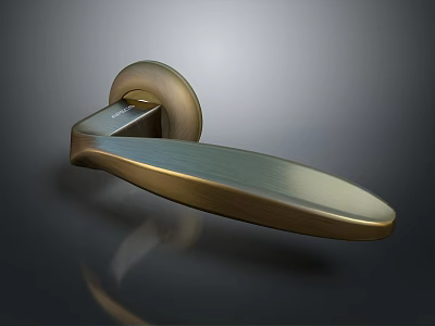 Modern Brass Door Handle Hardware Tool with Smooth Surface and Ergonomic Design for Home Doors 3d model