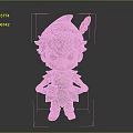 3D Cartoon Elf Character With Red Hair Green Hat And Leaf Costume
