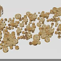 Garden Landscape Decorative Elements With Various Sizes And Shapes Wooden Logs And Stumps