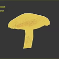 Red Mushroom With Vibrant Red Cap And Yellow Stem On Gray Background