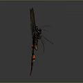 Black Butterfly With White And Red Spots On Wings Isolated On Gray Background