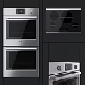 Modern Kitchen Appliances Featuring BOSCH Built in Double Oven And Stove Top