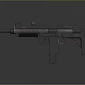 Tactical Submachine Gun Modern Black Design Featuring Scope Barrel And Stock 3d model