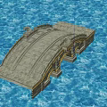 Traditional Stone Arch Bridge With Carved Dragon Decorations Over Blue Water