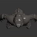 Sci Fi Game Movie Character In Metallic Armor With Helmet And Full Body Protection