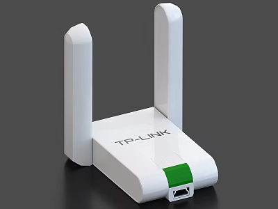 TP-LINK White Router With Dual Antennas And Ethernet Port For Home Network Connectivity 3d model