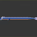 3D Modeled Blue Dragon Shaped Long Weapon With Scaled Body And Spiked Head