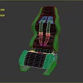 Sporty Black And Green Car Seat With Four Point Harness Design For Vehicles