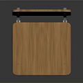 Simple Practical Student Desk Chair With Wooden Top Backrest And Metal Frame