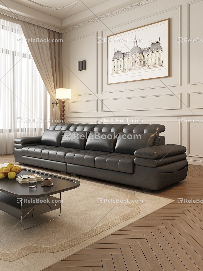 Antique Sofa Leather Sofa model