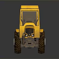 Yellow Utility Tractor With Large Tires And Functional Cab Design 3d model
