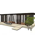 New Chinese style gallery SU model 3d model