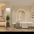Serene SPA Sauna Room With Massage Bed Green Plants And Arched Design