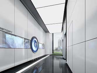 Elevator Hall of Modern Office Building 3d model