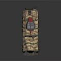 Armored Military Vehicle With Camouflage Paint Six Wheels And Roof Equipment