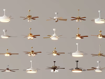 Various Styles Of Ceiling Fan With Light Designs For Modern Home Decoration 3d model