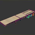Heavy Duty Flatbed Trailer With Wooden Deck And Black Frame Wheels