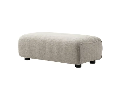 Modern Light Gray Fabric Ottoman With Sleek Design Padded Seat And Black Legs 3d model Modern Light Gray Fabric Ottoman With Sleek Design Padded Seat And Black Legs 3d model