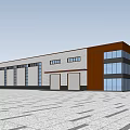 Modern Industrial Factory Building With Glass Facade And Metal Exterior Design